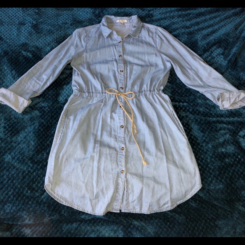Denim long sleeve dress